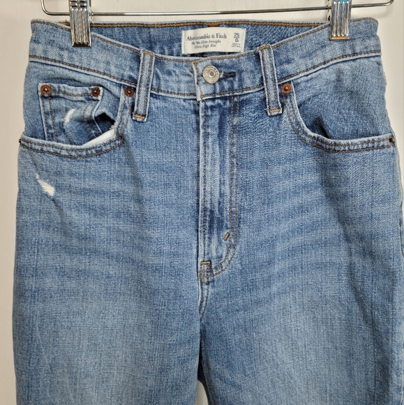 Abercrombie & Fitch 90's Slim Straight Ultra High Rise Curve Love Size 25/0 - Picture 3 of 10